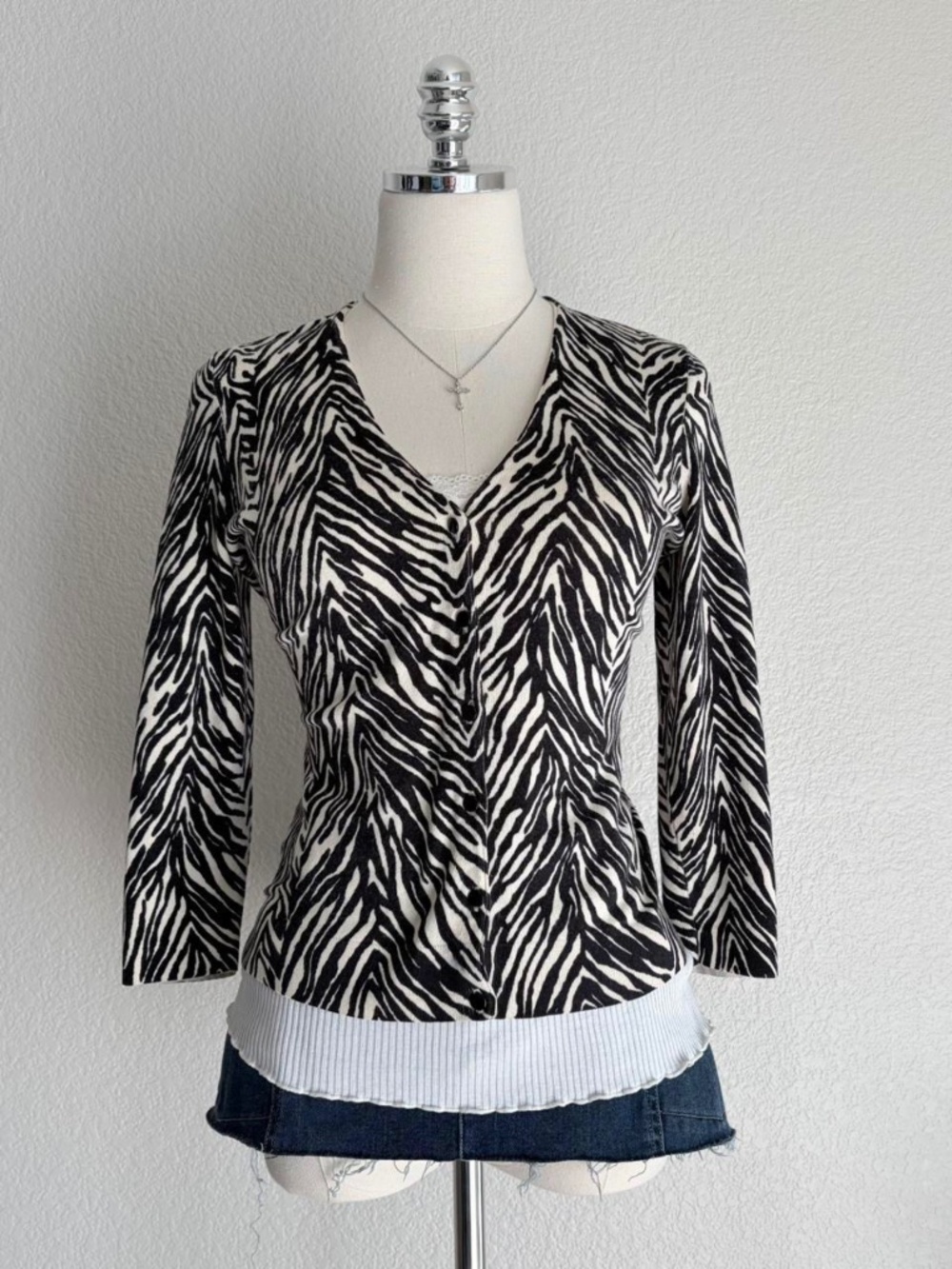 Womens Zebra Print Cardigan